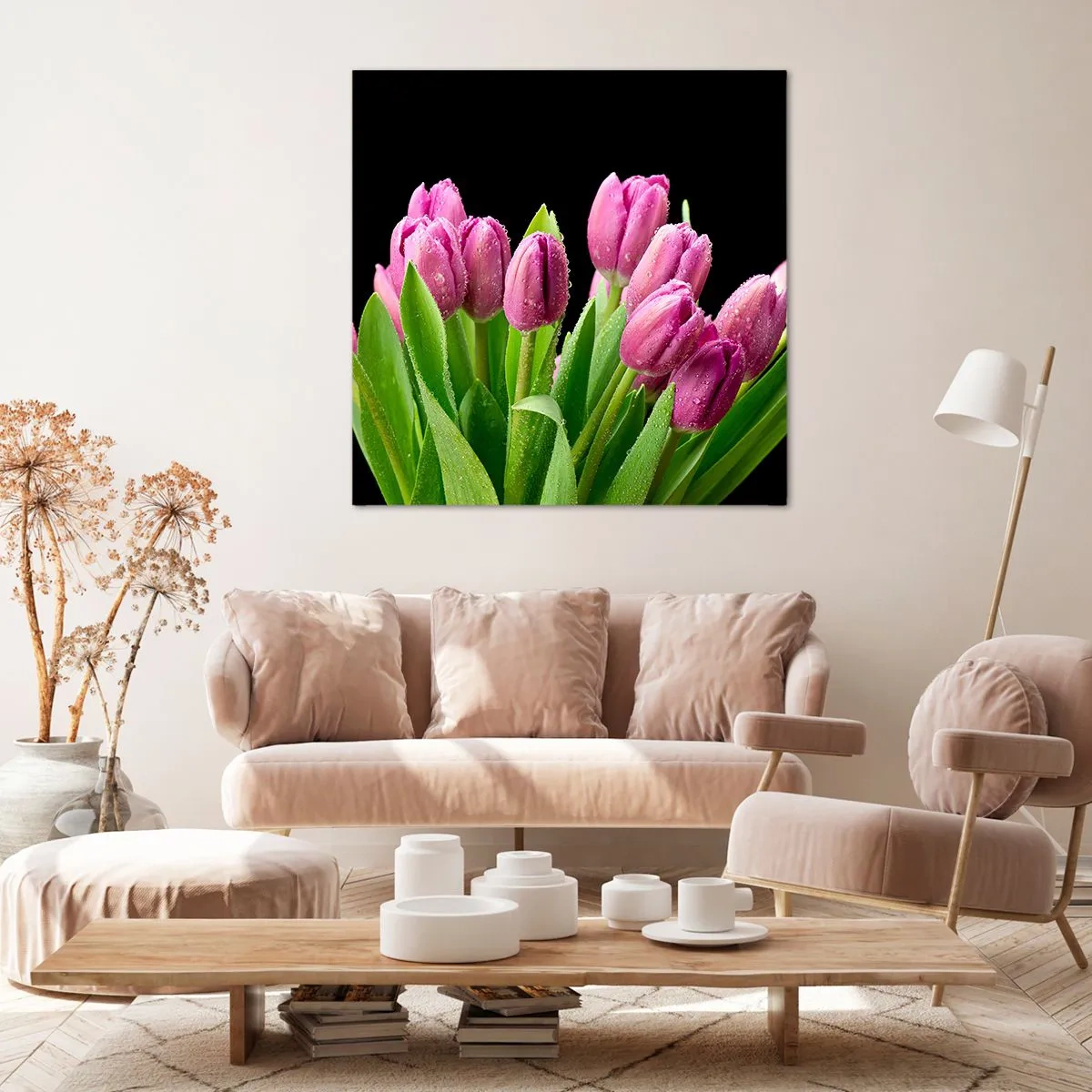 Quadro em tela - Alegria lilás da primavera - 30x30 cm