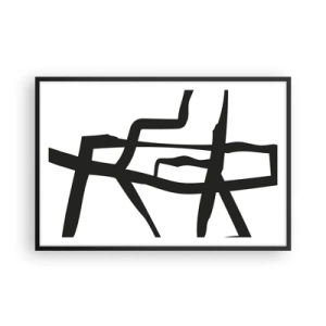 Pôster com moldura preta - Projeto preto e branco - 91x61 cm