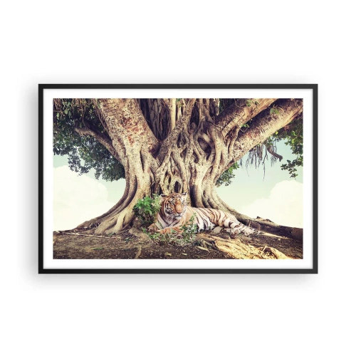 Pôster com moldura preta - Vista do livro de Gênesis - 91x61 cm