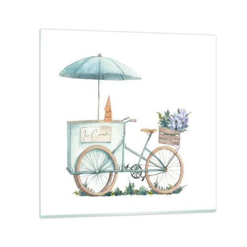 Quadro em vidro - Doce lembrança do verão - 50x50 cm
