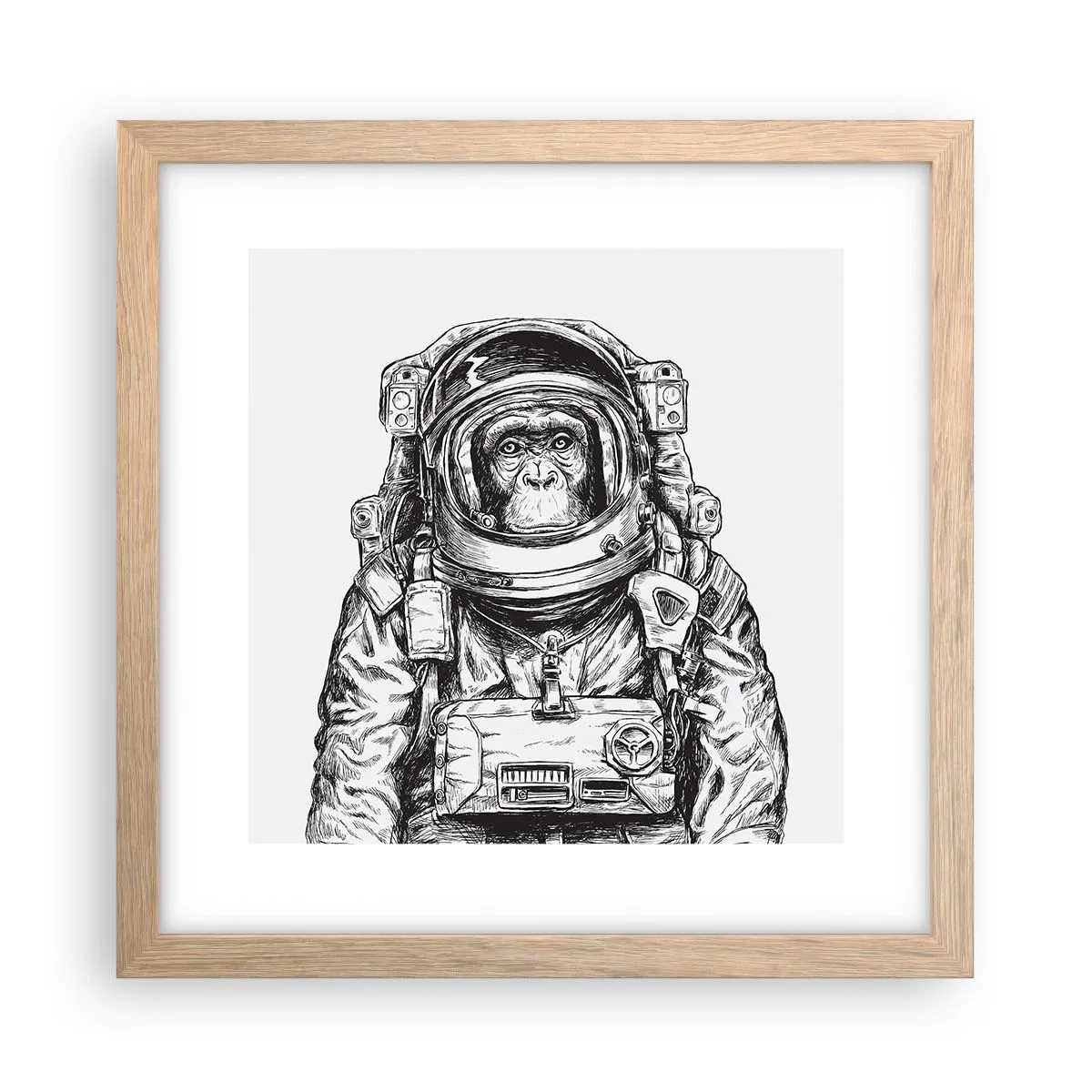 Pôster com moldura de carvalho claro - Evolução alternativa - 30x30 cm