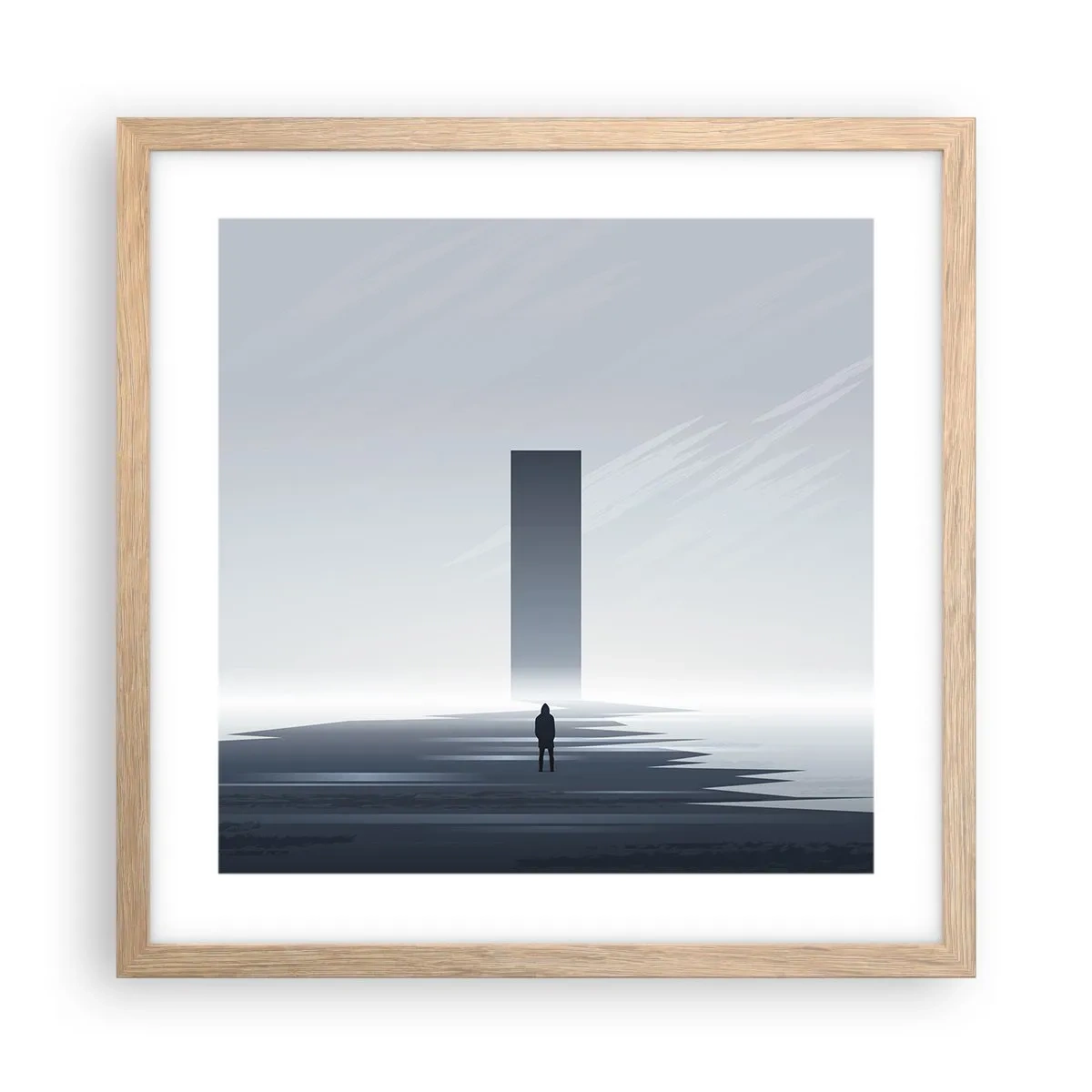 Pôster com moldura de carvalho claro - Oportunidade ou ameaça? - 40x40 cm