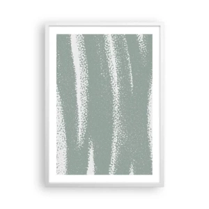 Pôster em moldura branca - Abstração em um clima de inverno - 50x70 cm
