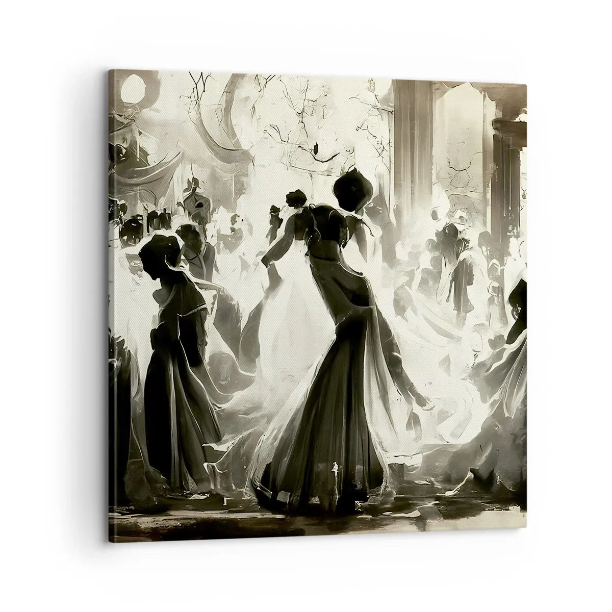 Quadro em tela - O grande baile de máscaras - 60x60 cm