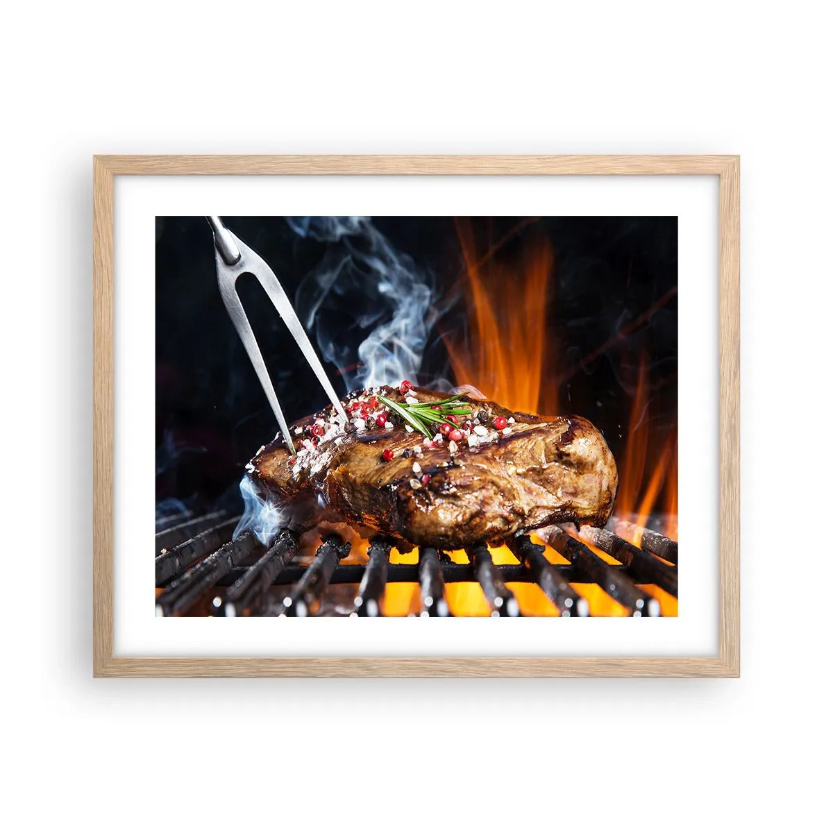 Pôster com moldura de carvalho claro - Suculenta e de bom cheiro - 50x40 cm