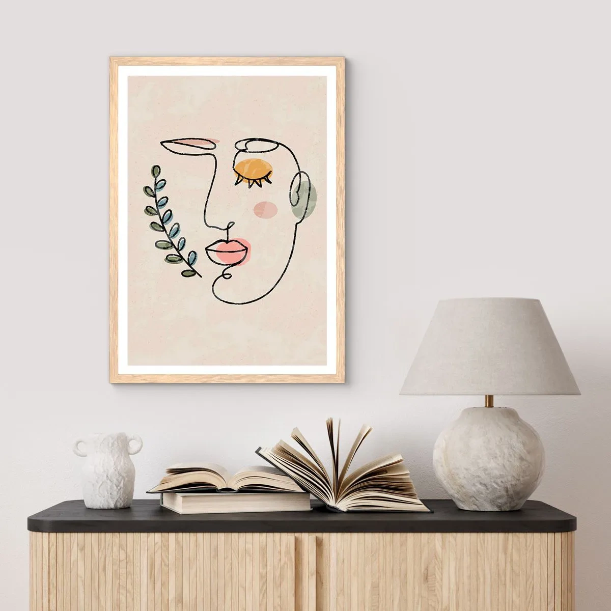 Pôster com moldura de carvalho claro - Paz encontrada - 70x100 cm