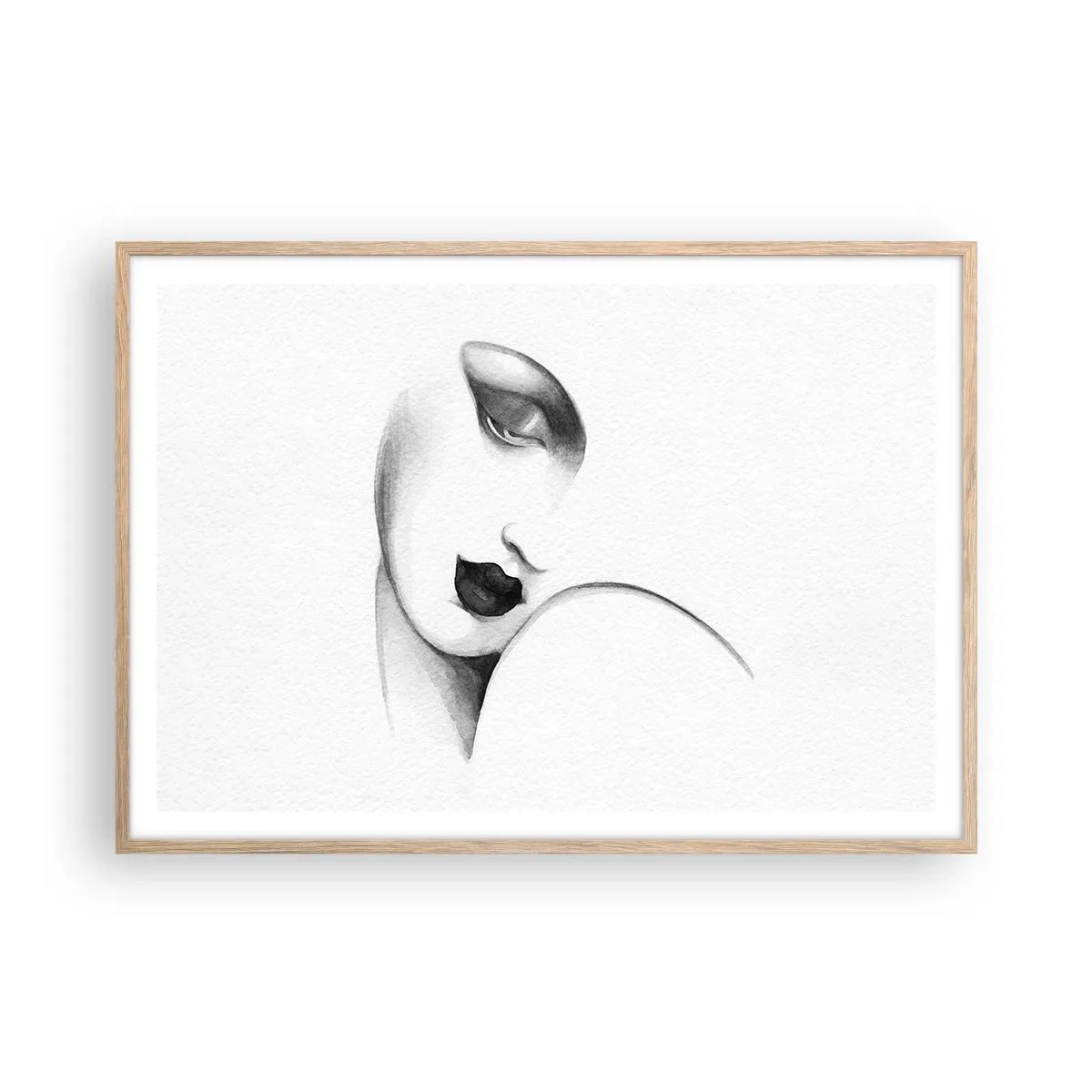 Pôster com moldura de carvalho claro - No estilo de Łempicka - 100x70 cm