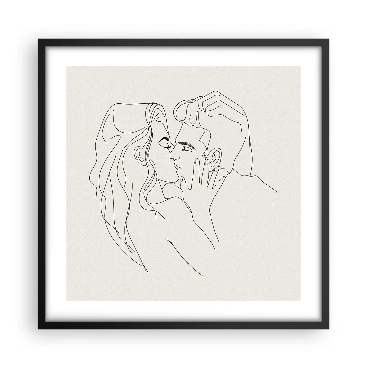 Pôster com moldura preta - Emaranhados pelo sentimento - 50x50 cm