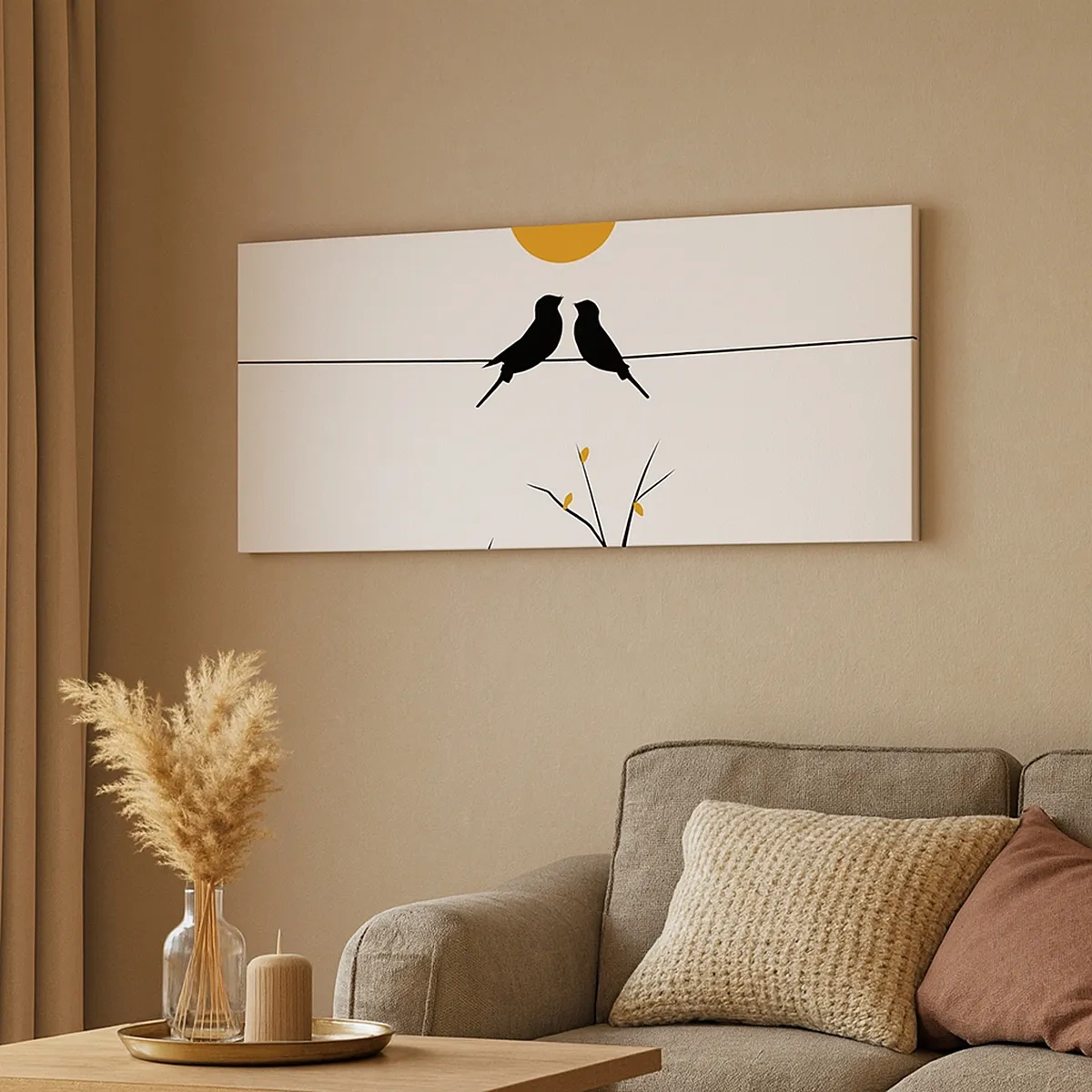 Quadro em tela - A noite dos rouxinóis - 30x30 cm