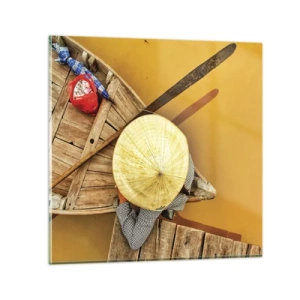 Quadro em vidro - A vida no rio amarelo - 70x70 cm