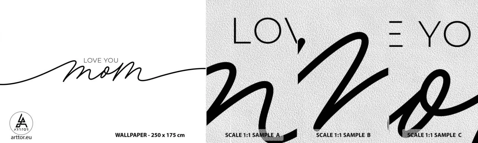 Amostra de papel de parede Premium Sand - Uma grande emoção - Tipografia, Afirmação, Máxima - 100x30 cm