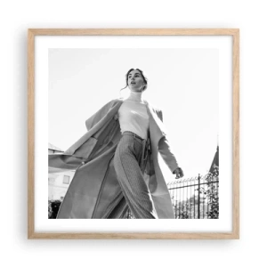 Pôster com moldura de carvalho claro - Vens comigo? - 50x50 cm