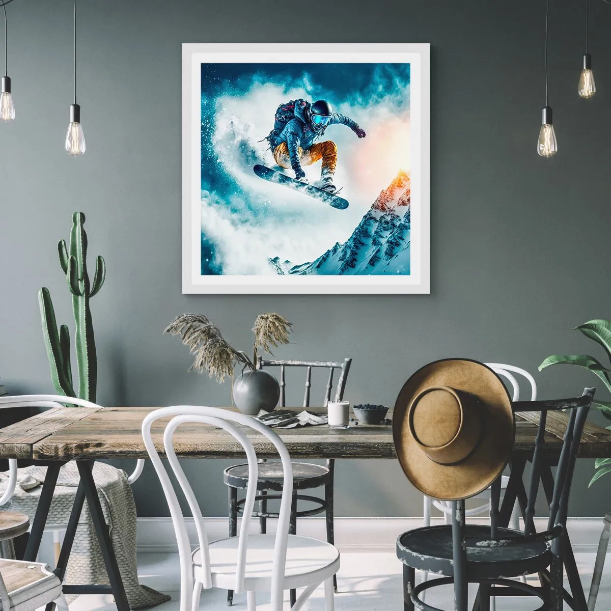 Pôster em moldura branca - Emoções extremas - 50x50 cm