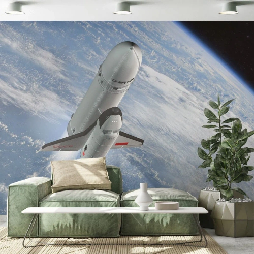 Papel de Parede Premium Sand - Ascensão cósmica - Cosmos, Sputnik, Um foguete espacial - 100x70 cm