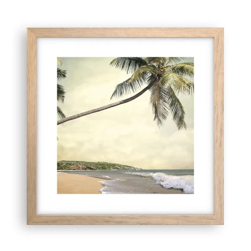 Pôster com moldura de carvalho claro - Sonho tropical - 30x30 cm