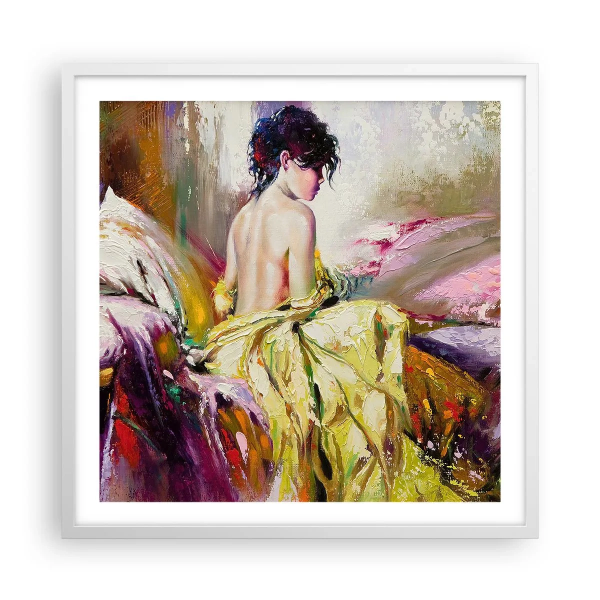 Pôster em moldura branca - Entre a boca e a borda do copo - 60x60 cm