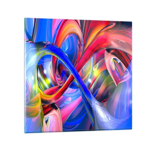 Quadro em vidro - Dança das cores - 50x50 cm