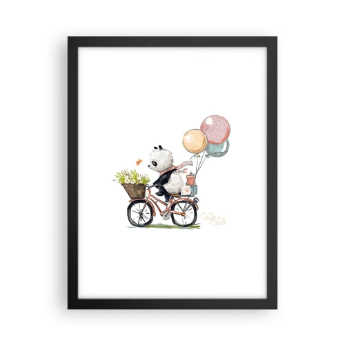 Pôster com moldura preta - Dia feliz - 30x40 cm