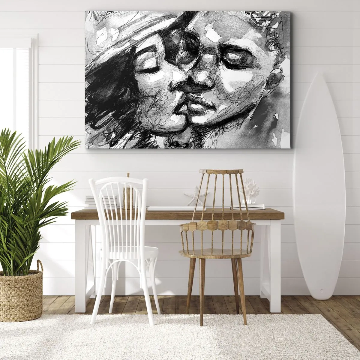 Quadro em tela - Um momento de ternura - 70x50 cm