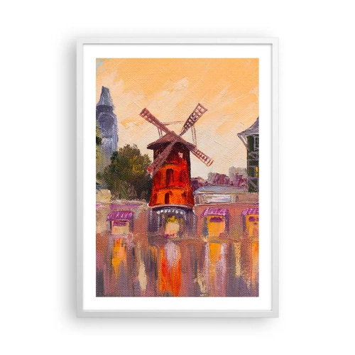 Pôster em moldura branca - Ícones parisienses – Moulin Rouge - 50x70 cm