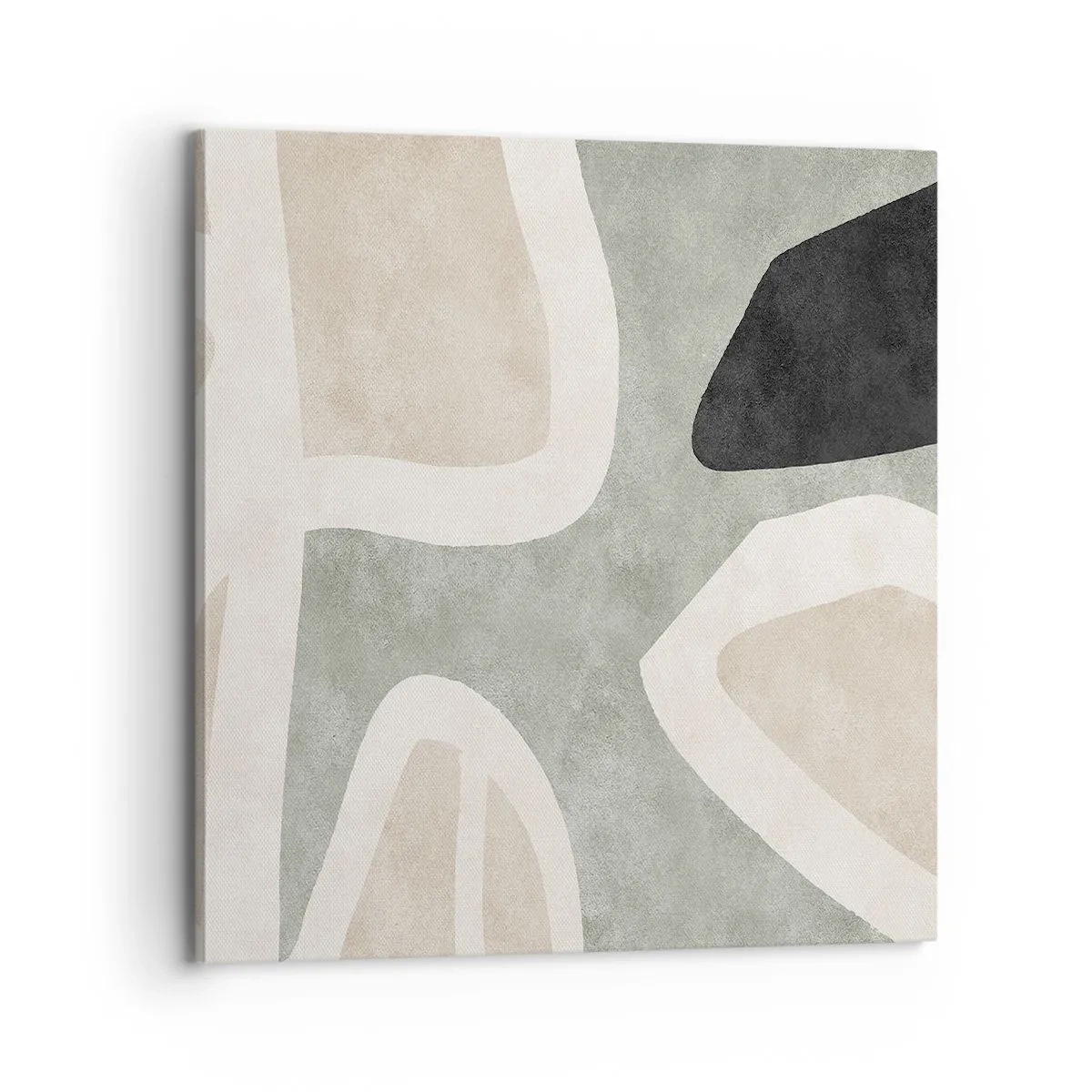 Quadro em tela - Composição com motivo preto - 70x70 cm