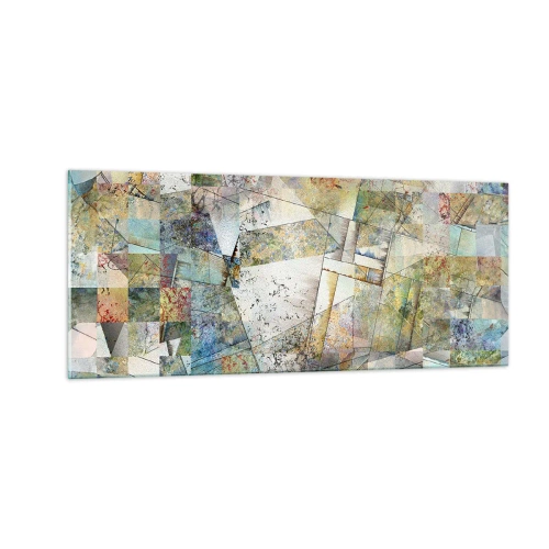 Quadro em vidro - Embaralhamento geométrico - 100x40 cm