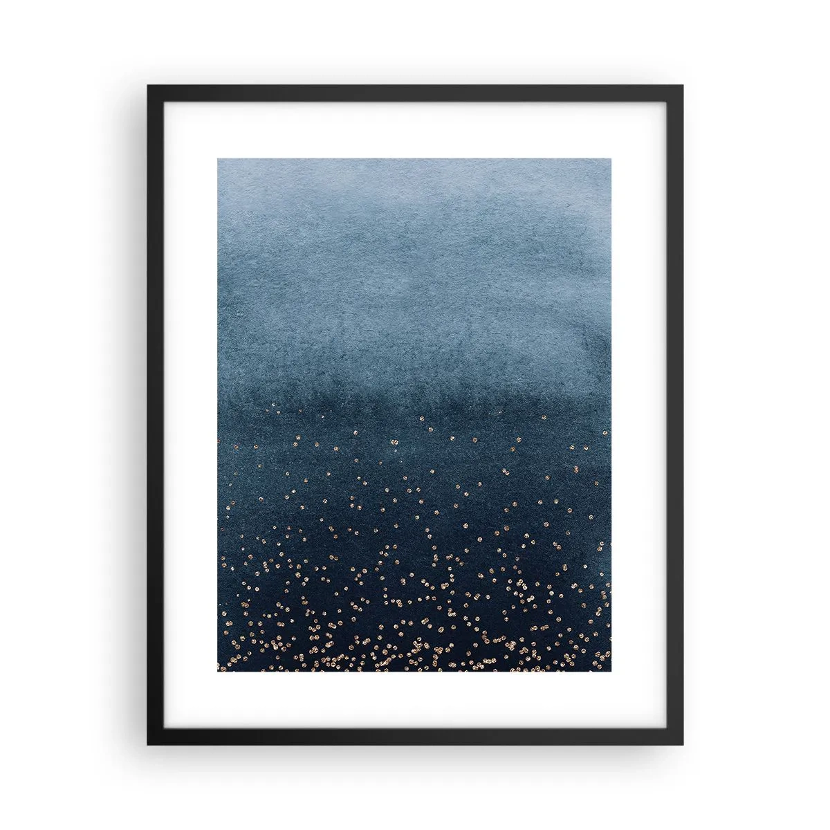 Pôster com moldura preta - Composição – fases azuis - 40x50 cm