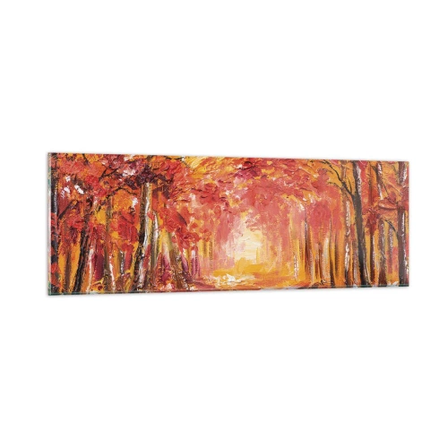 Quadro em vidro - Floresta de cobre - 90x30 cm