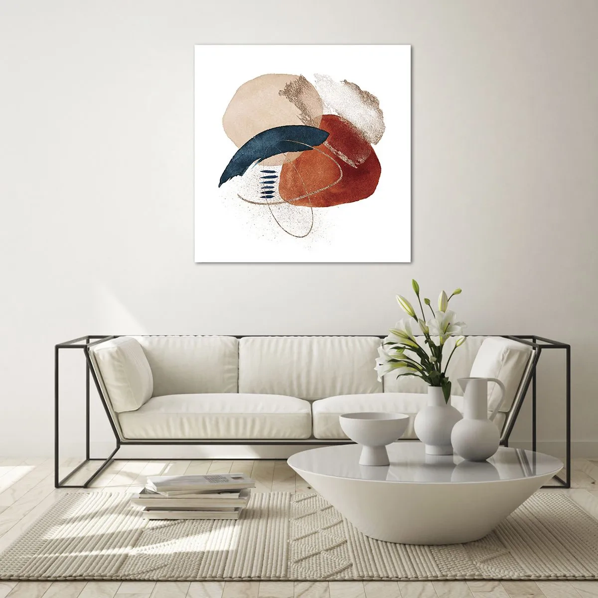 Quadro em vidro - Composição oval - 70x70 cm