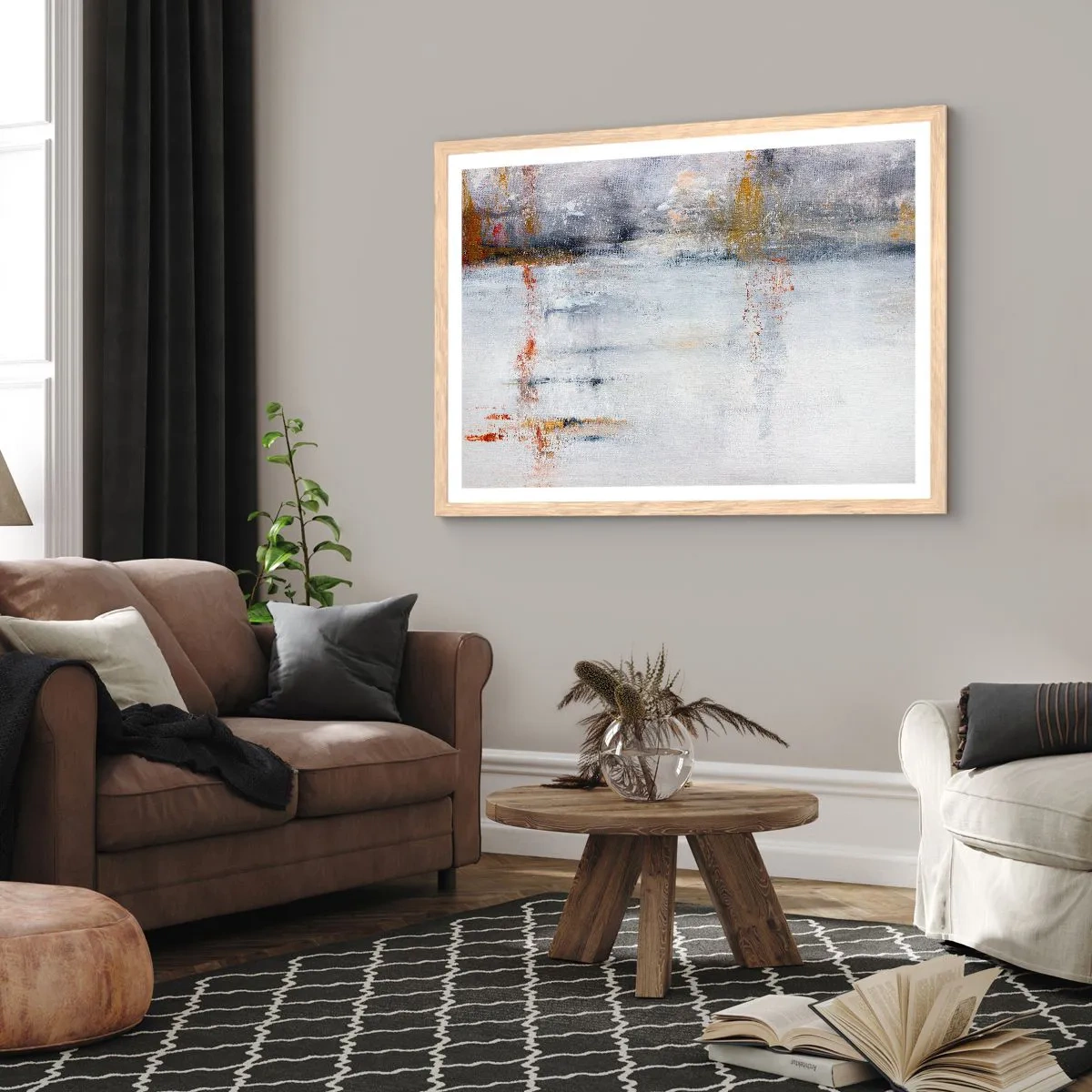 Pôster com moldura de carvalho claro - Atrás da cortina de ar - 91x61 cm
