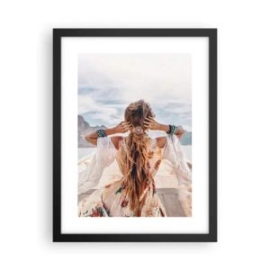 Pôster com moldura preta - A caminho da felicidade - 30x40 cm