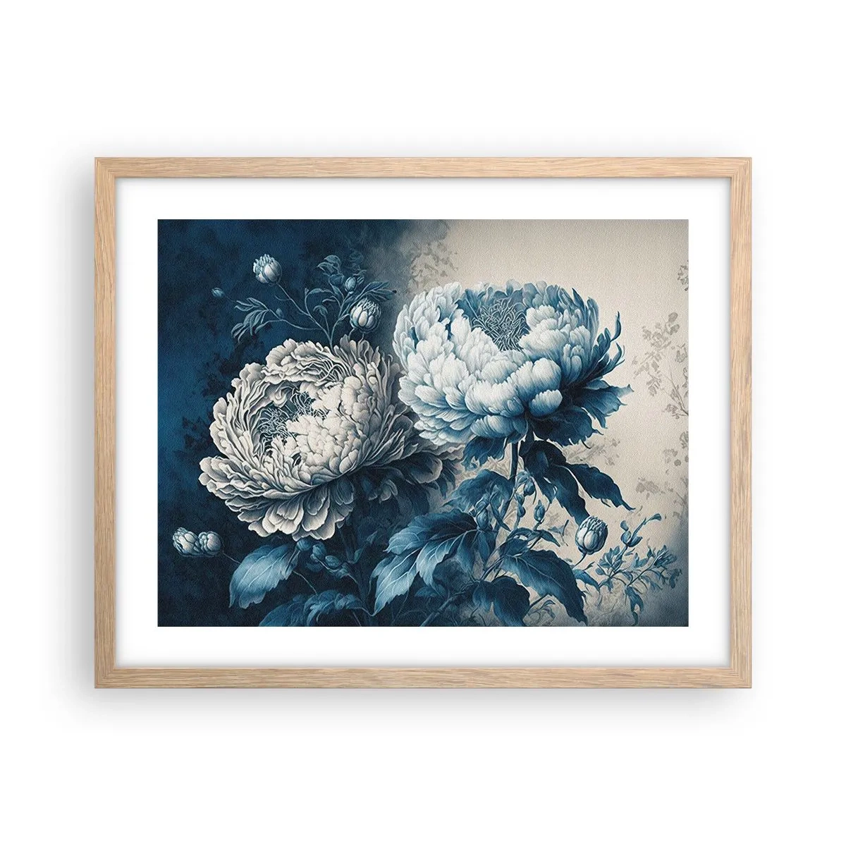 Pôster com moldura de carvalho claro - Casal que combina - 50x40 cm