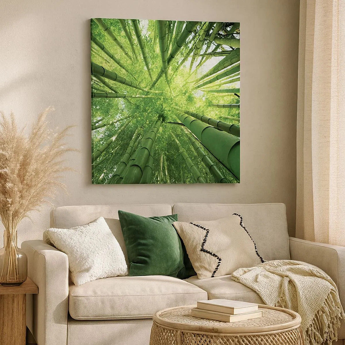 Quadro em tela - Em um bosque de bambu - 30x30 cm