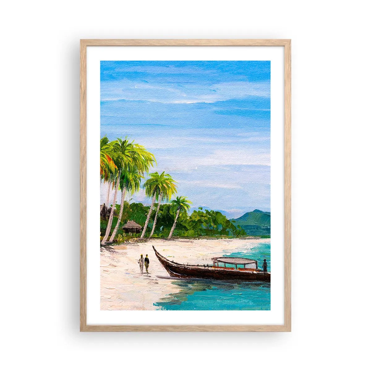 Pôster com moldura de carvalho claro - Um sonho exótico - 50x70 cm