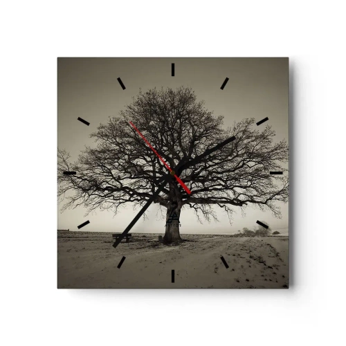 Relógio de parede - Relógio em vidro - Daqui para a eternidade - 30x30 cm