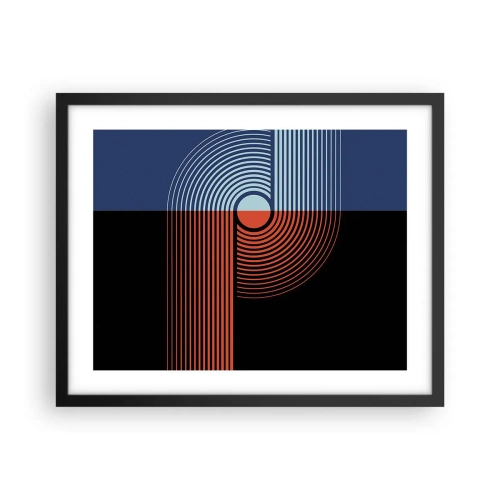 Pôster com moldura preta - Num abraço geométrico - 50x40 cm