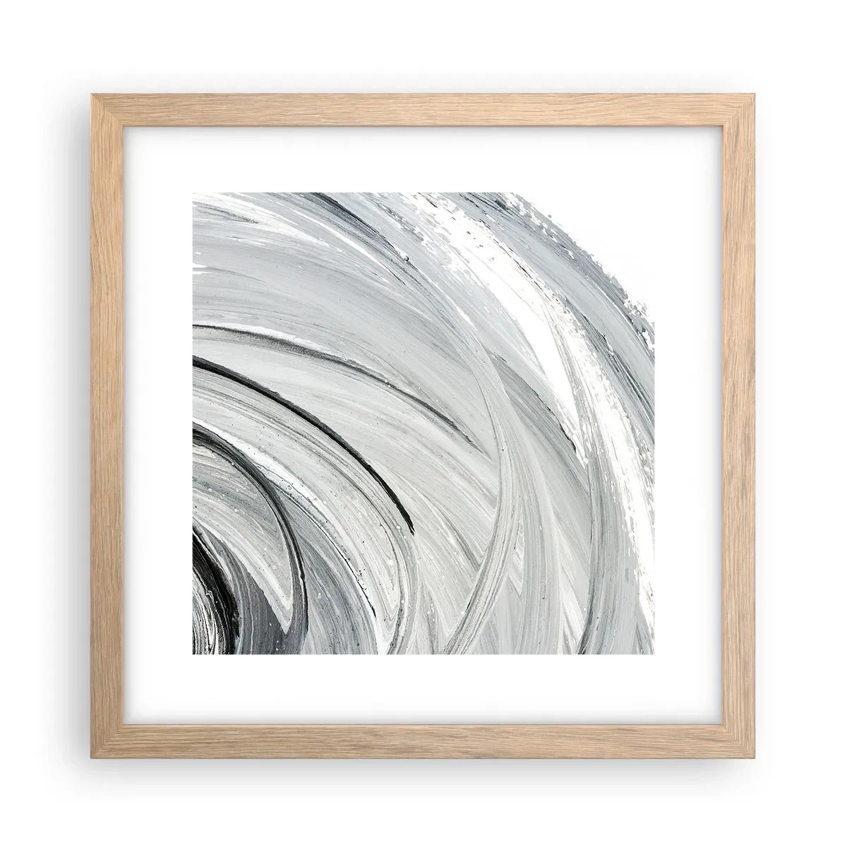 Pôster com moldura de carvalho claro - Composição orbital - 30x30 cm