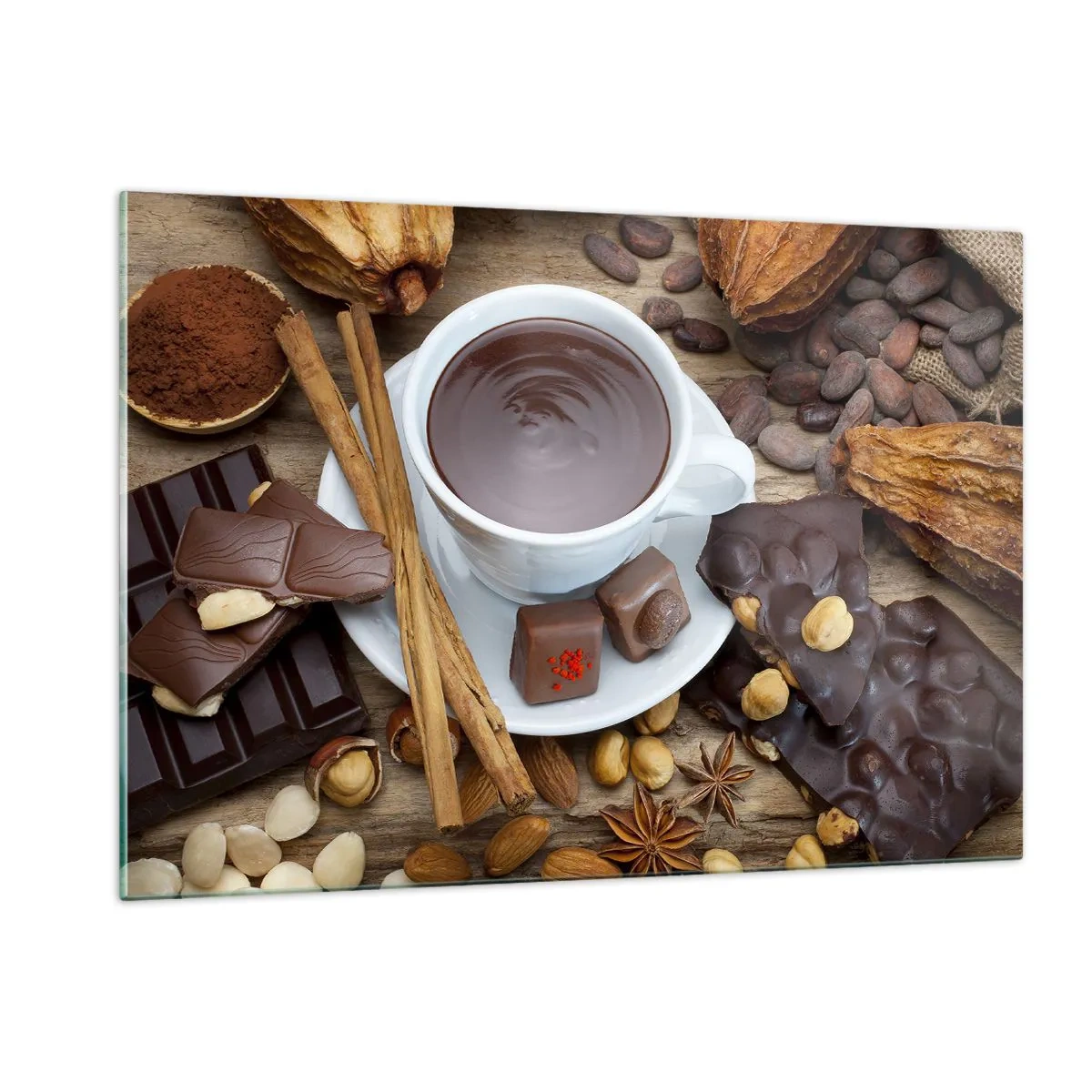 Quadro em vidro - Da fábrica de chocolate de conto de fadas - 120x80 cm