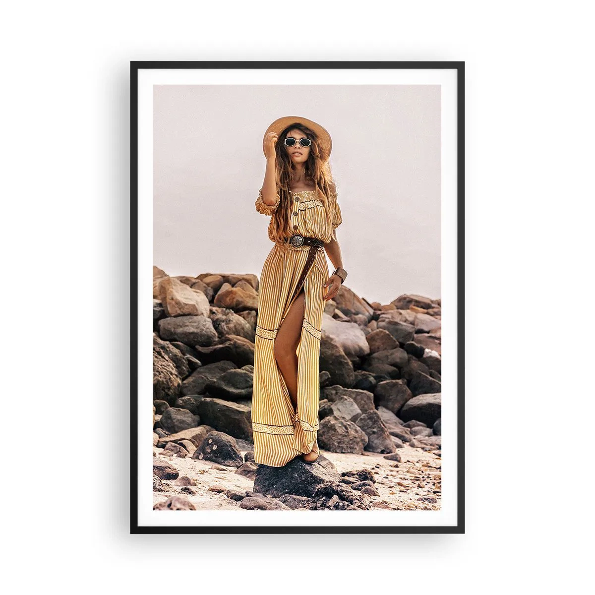 Pôster com moldura preta - A magia das pedras - 70x100 cm