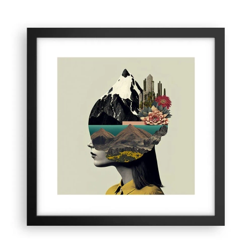 Pôster com moldura preta - Mulher – sempre um mistério - 30x30 cm