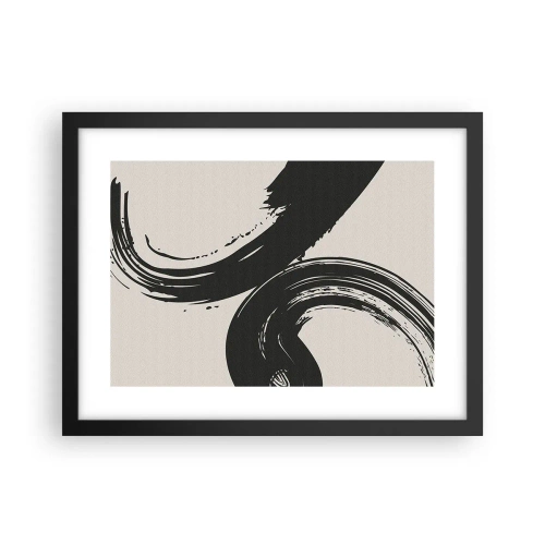 Pôster com moldura preta - Varrer e circular - 40x30 cm