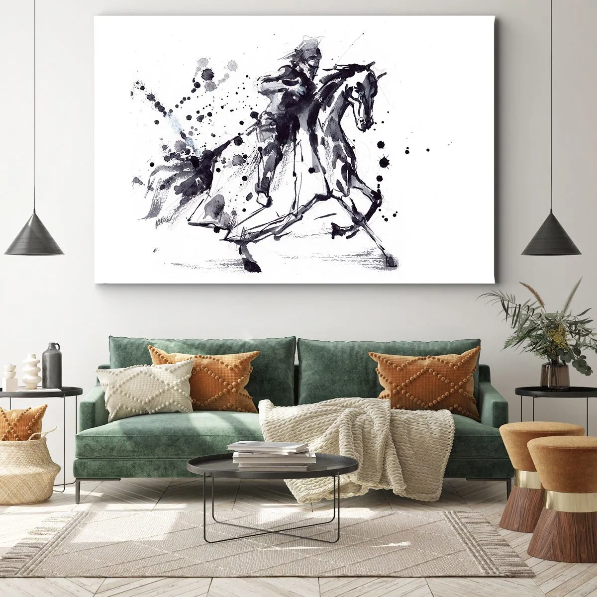 Quadro em tela - Cavaleiro Negro - 120x80 cm