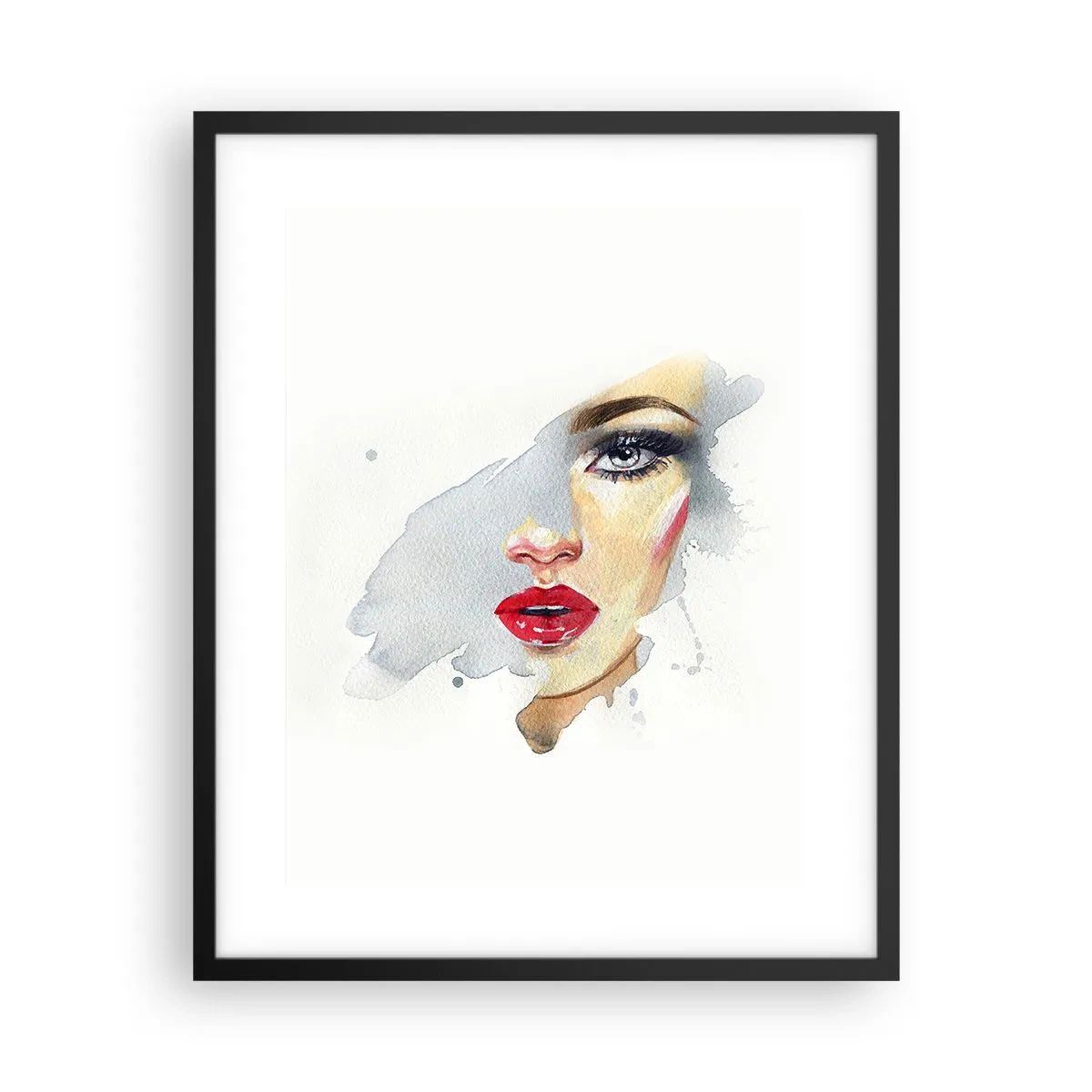 Pôster com moldura preta - Reflexão numa gota de água - 40x50 cm