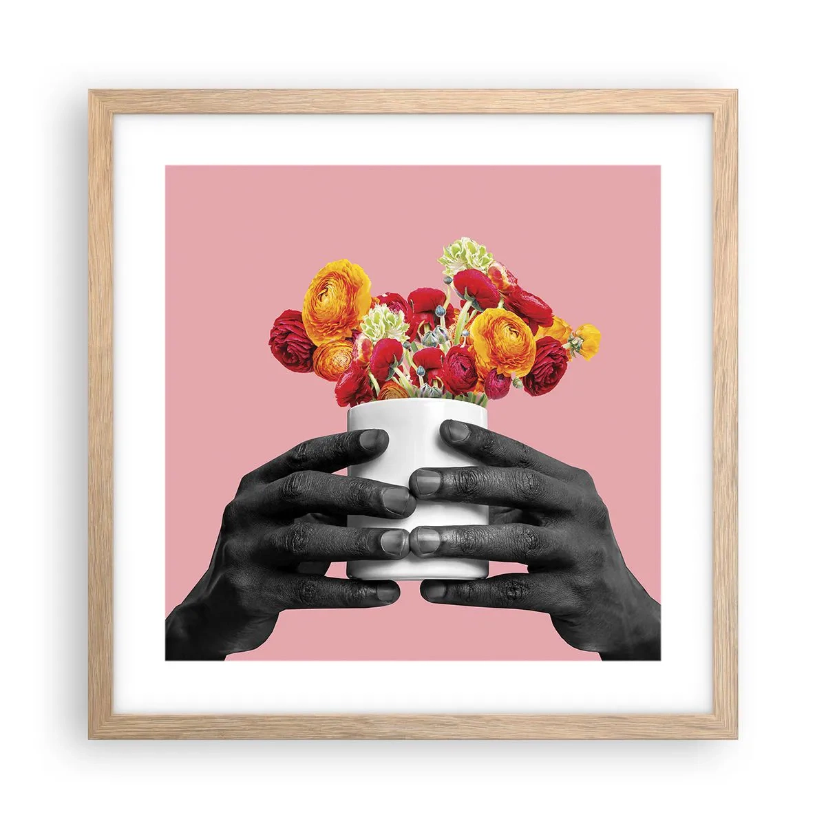 Pôster com moldura de carvalho claro - A apoteose da vida - 40x40 cm