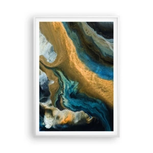 Pôster em moldura branca - Azul – amarelo – influências mútuas - 70x100 cm