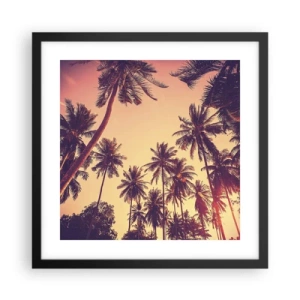 Pôster com moldura preta - Variação tropical - 40x40 cm