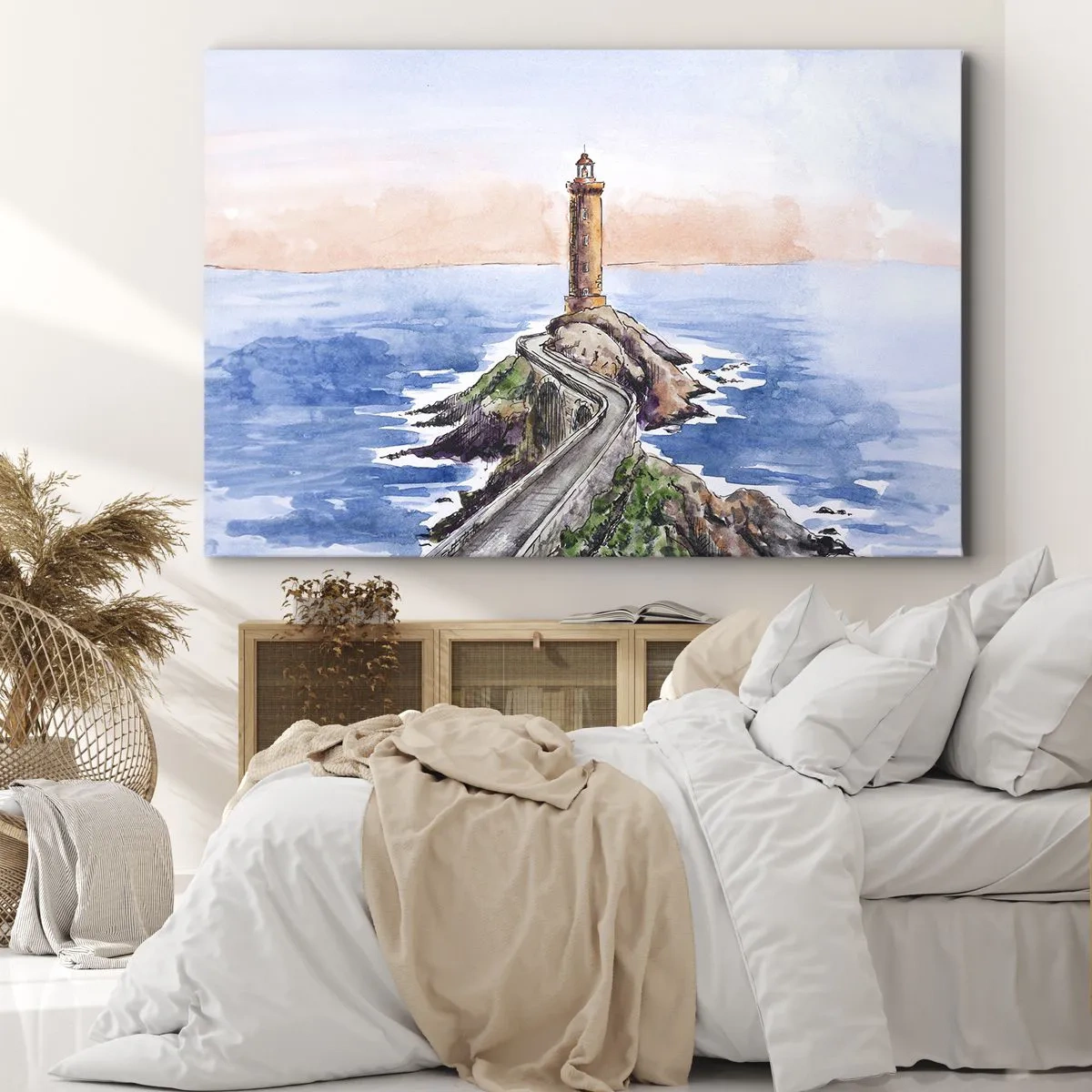 Quadro em tela - De frente para o mar - 70x50 cm