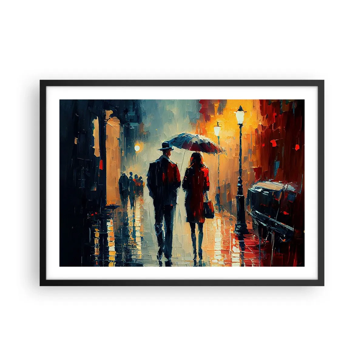 Pôster com moldura preta - História de amor urbano - 70x50 cm