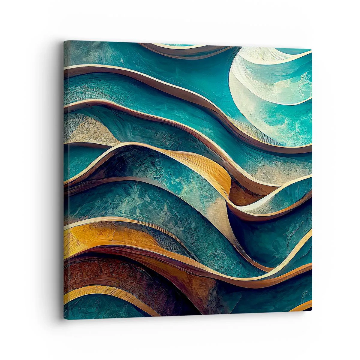 Quadro em tela - Meandros de azul - 30x30 cm