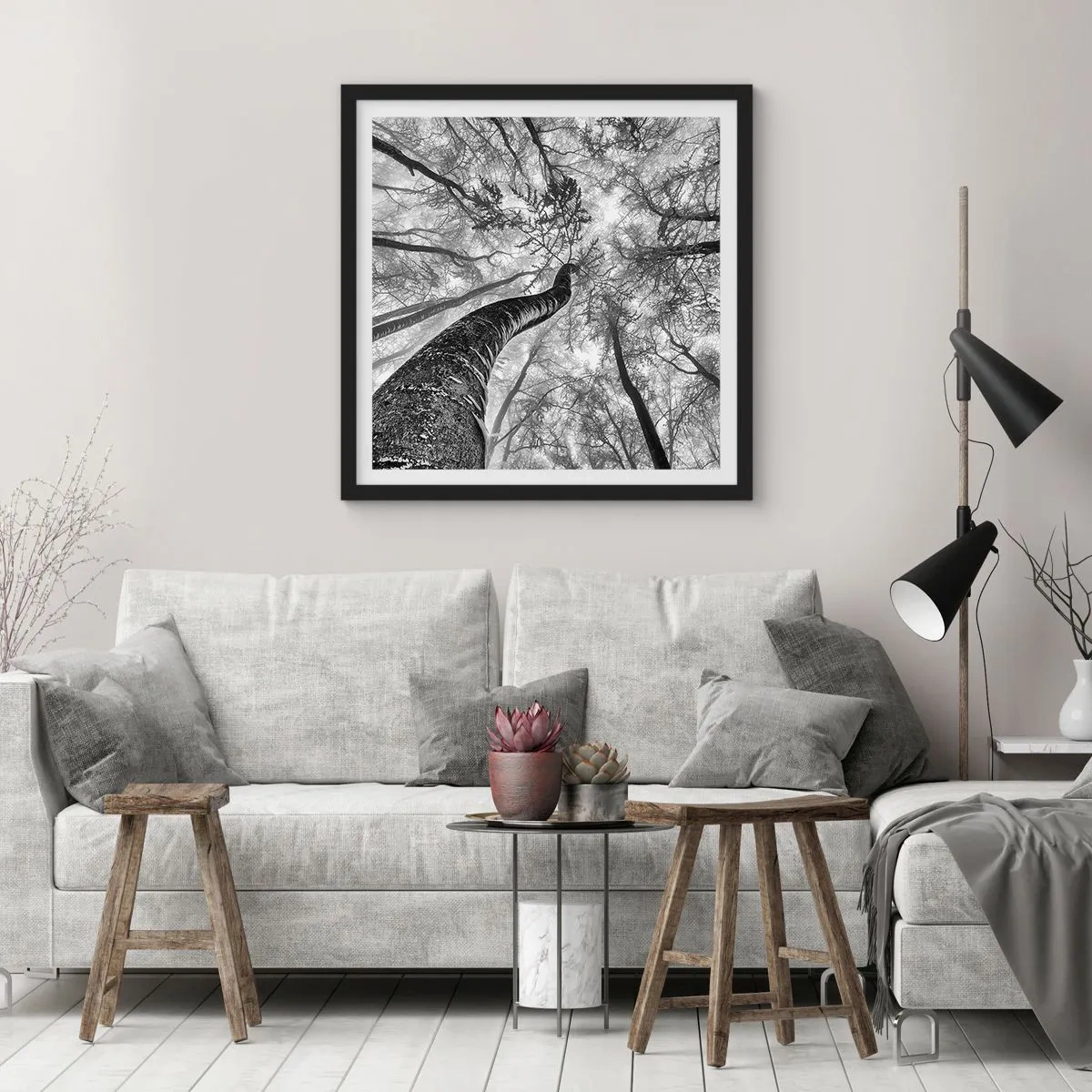 Pôster com moldura preta - Corrida até a luz - 60x60 cm